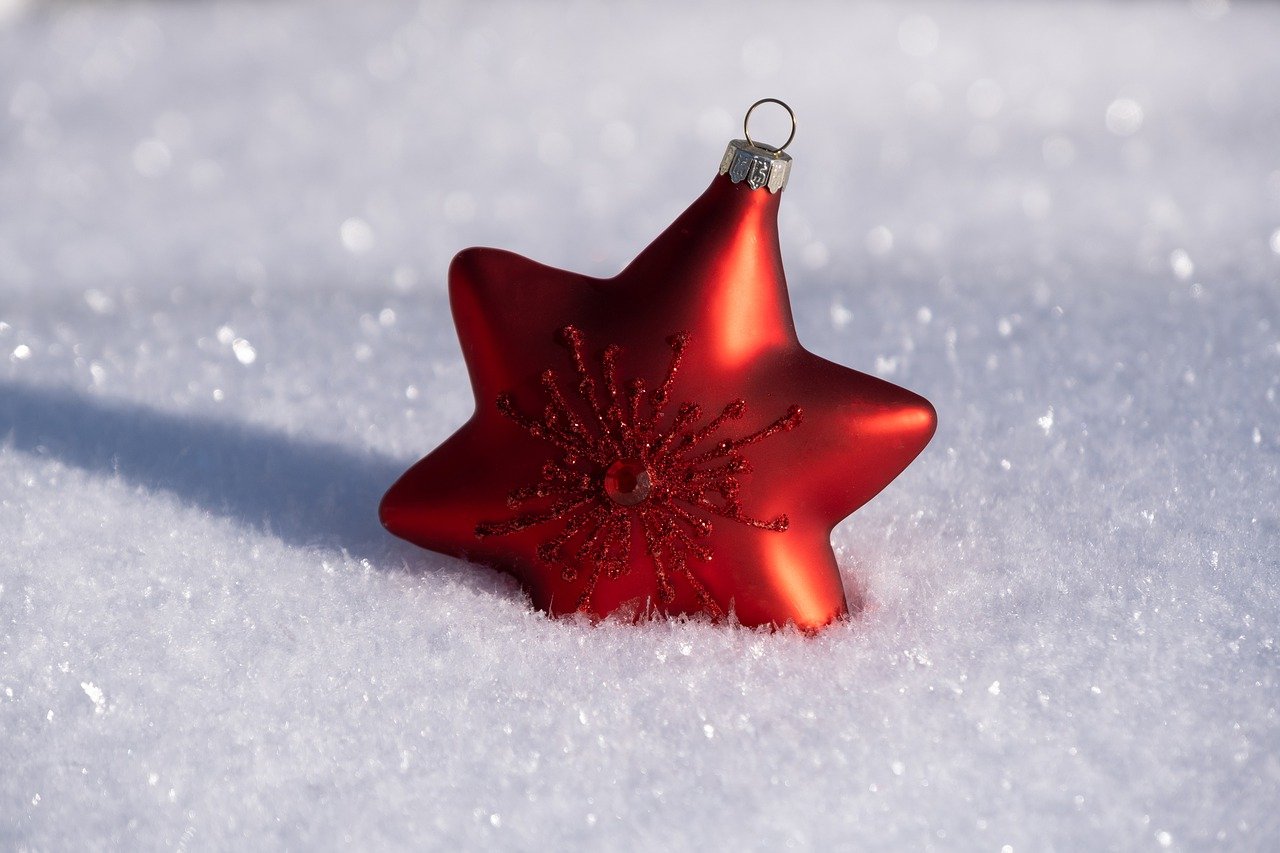 christmas, snow, ornament